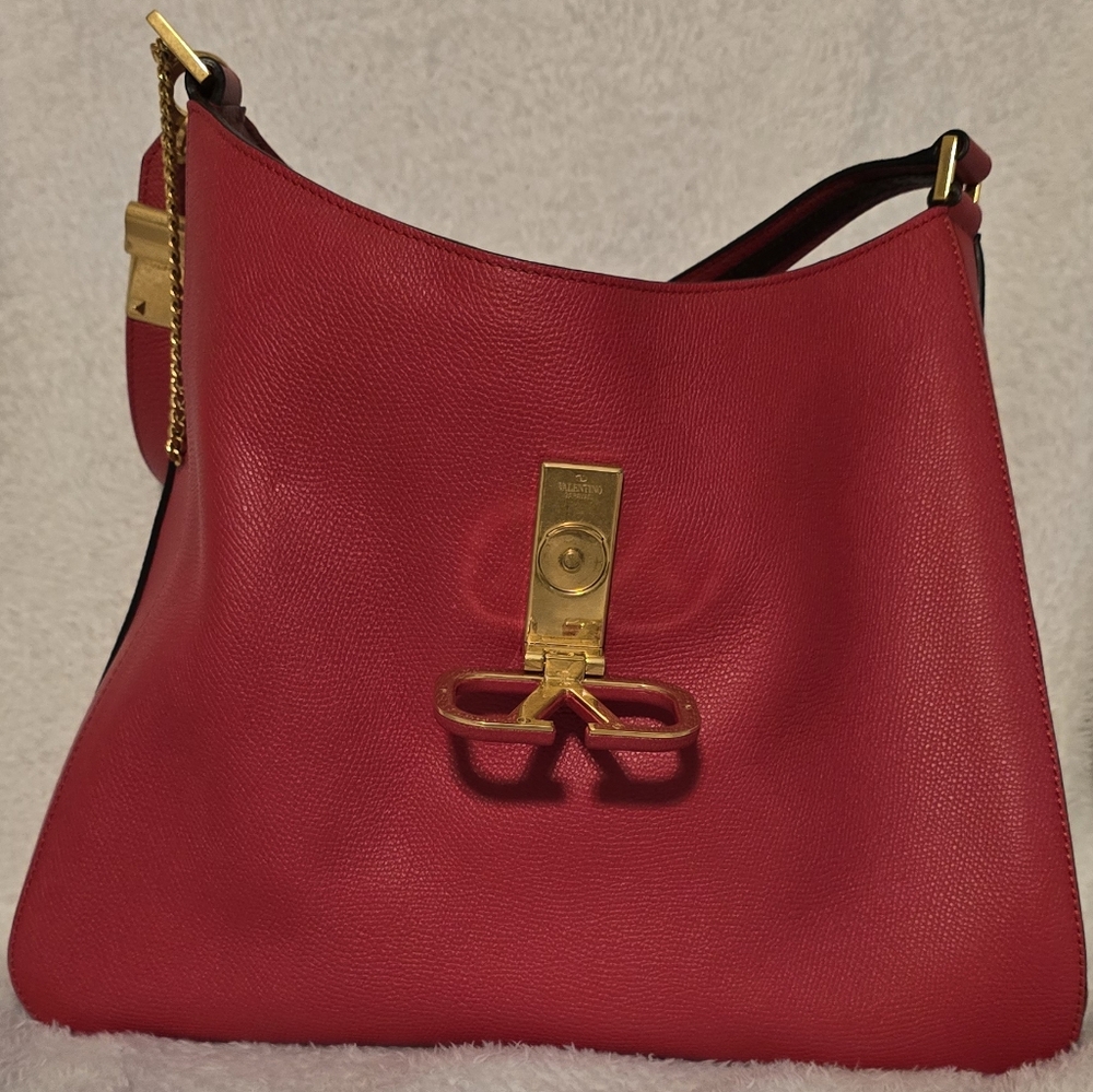 RED Valentino Red Shoulder Bag with Gold-Toned Hardware